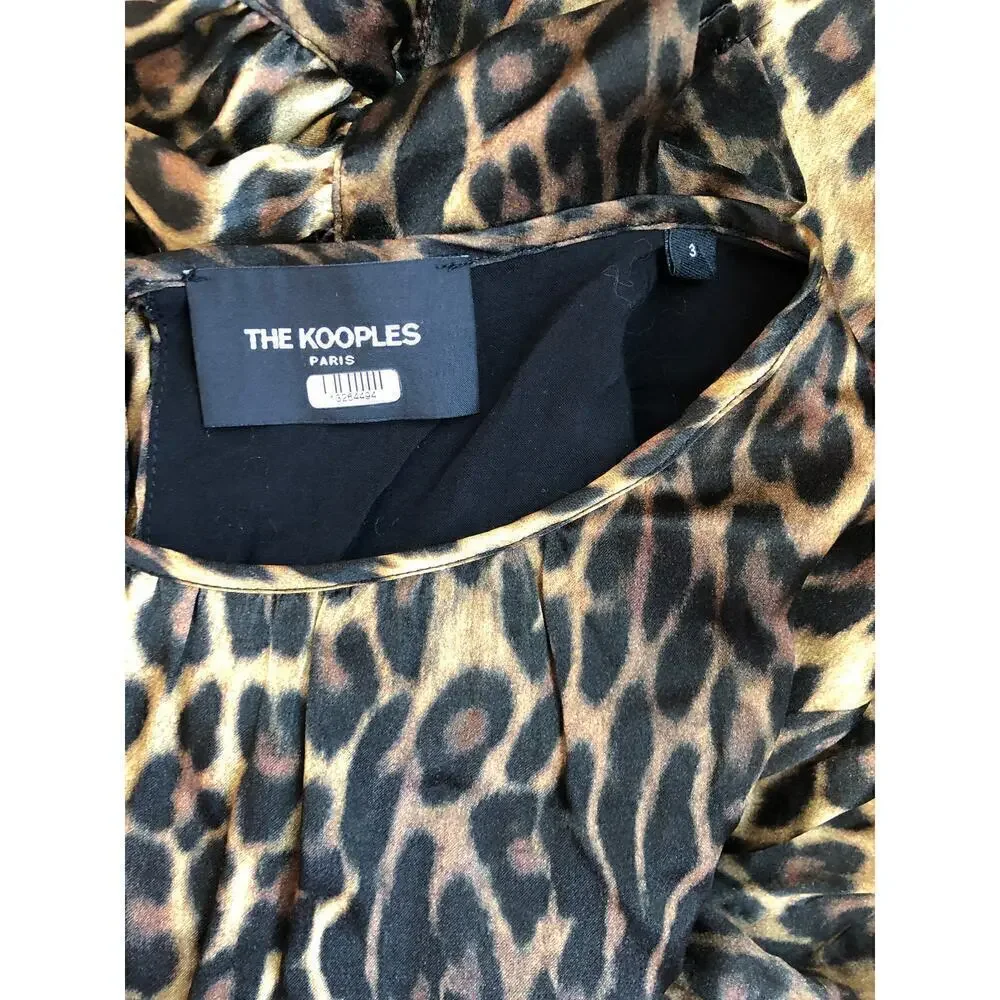 The Kooples Leopard Dress Silk Long Sleeve Mini L